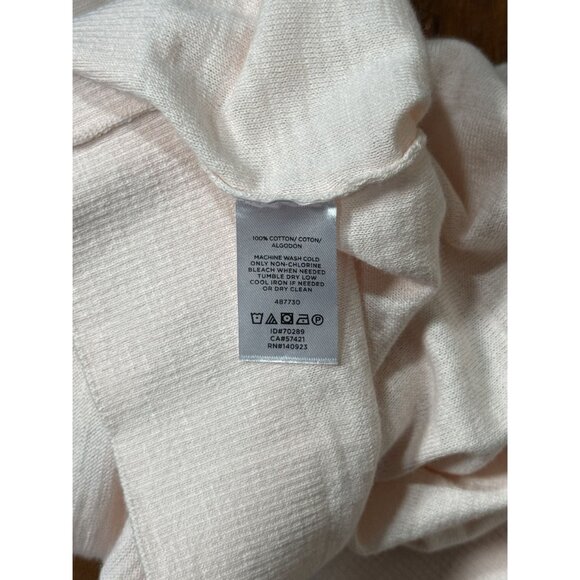 Ann Taylor Loft Size S 100% Cotton Light Pink Cardigan Sweater Long Sleeves - Picture 5 of 6